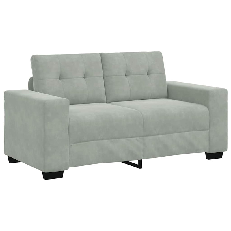 Loveseat Sofa Light Grey 120 cm Velvet