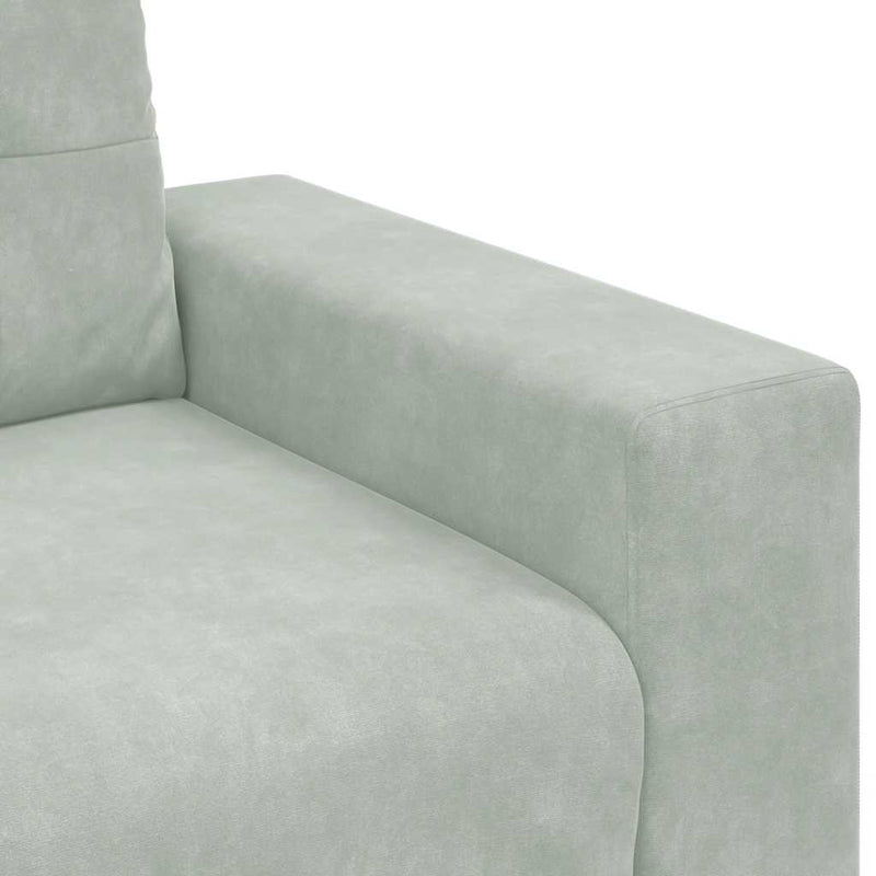 Loveseat Sofa Light Grey 120 cm Velvet