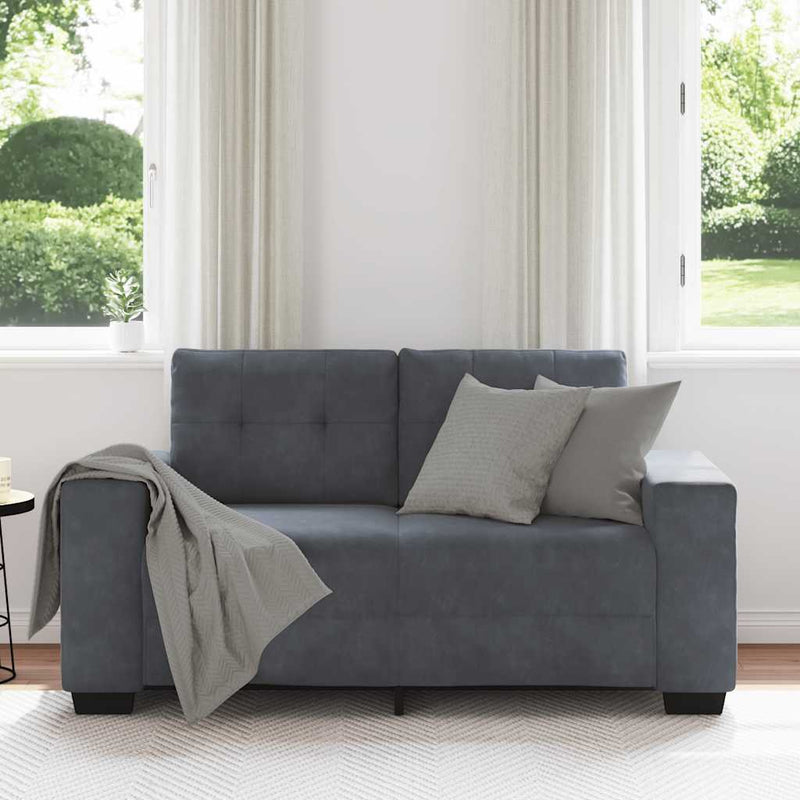 Loveseat Sofa Dark Grey 120 cm Velvet