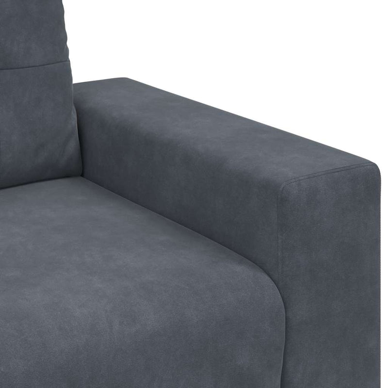 Loveseat Sofa Dark Grey 120 cm Velvet