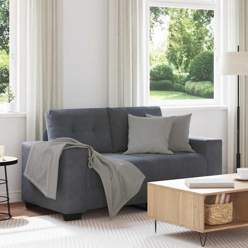 Loveseat Sofa Dark Grey 120 cm Velvet