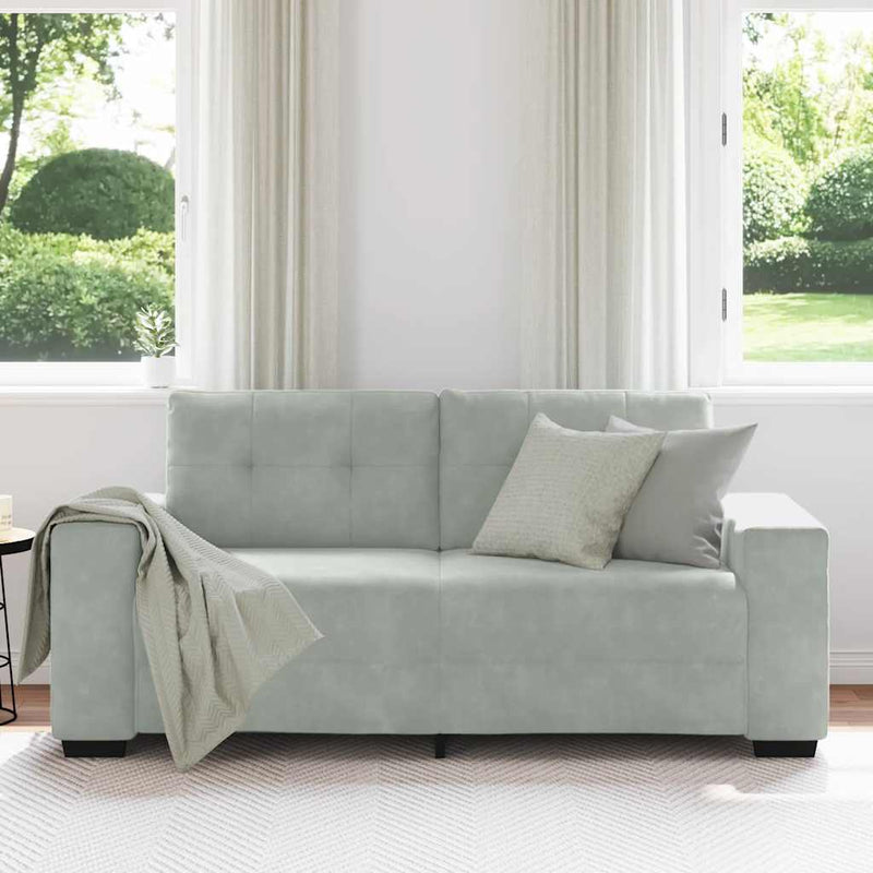 Loveseat Sofa Light Grey 140 cm Velvet