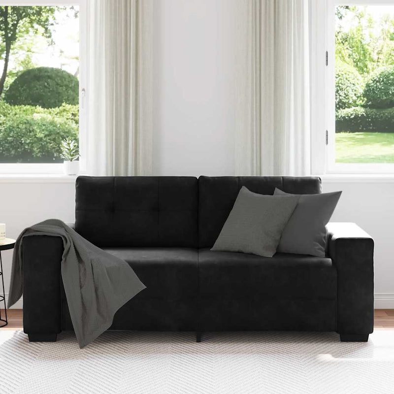 Loveseat Sofa Black 140 cm Velvet