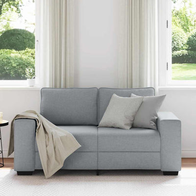 2-Seater Sofa Light Grey 120 cm Fabric