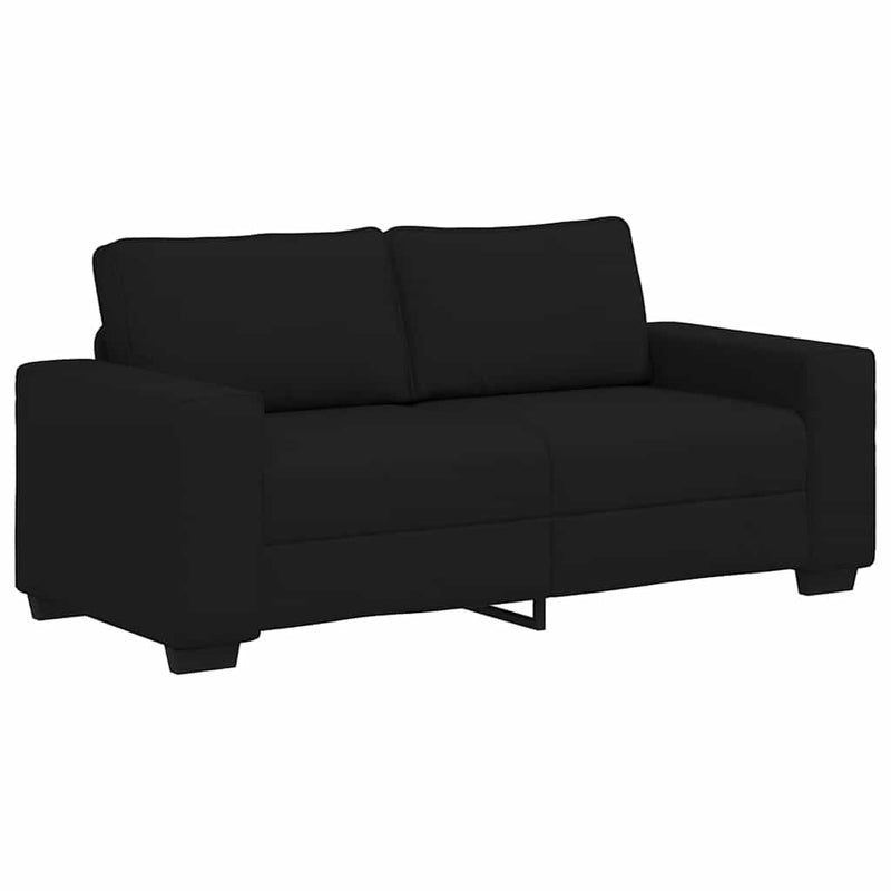 2-Seater Sofa Black 140 cm Fabric