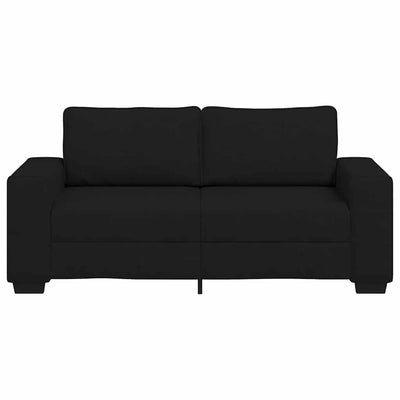 2-Seater Sofa Black 140 cm Fabric