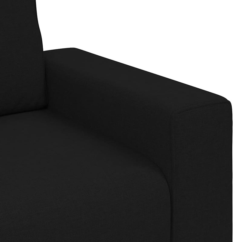 2-Seater Sofa Black 140 cm Fabric