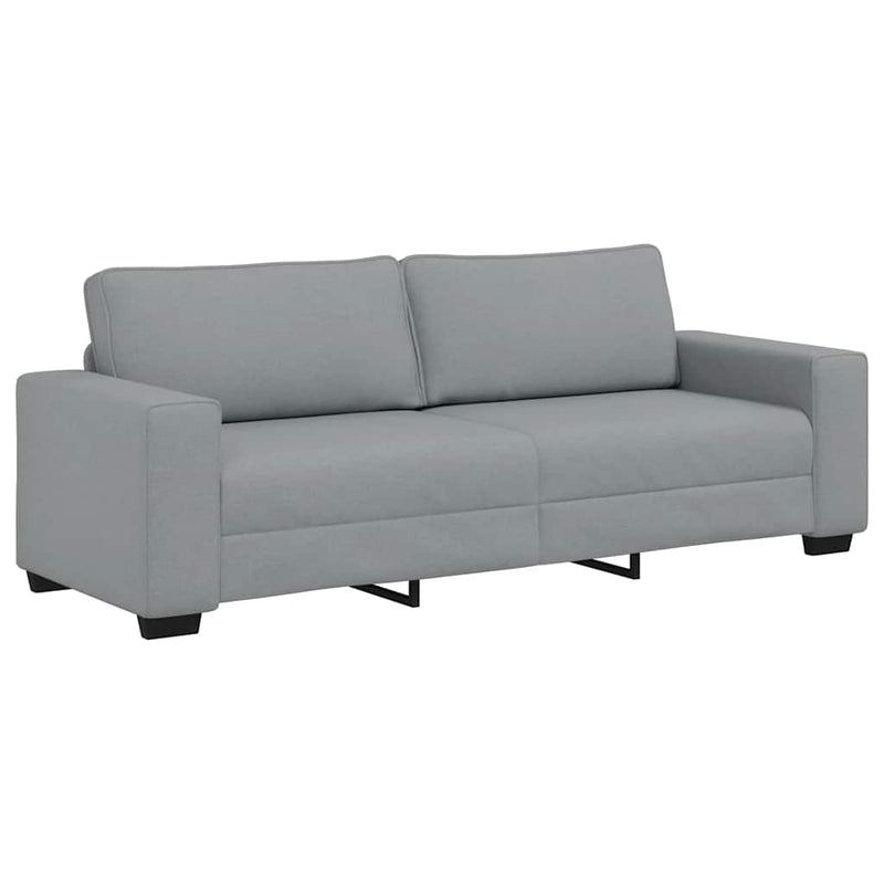 3-Seater Sofa Light Grey 180 cm Fabric