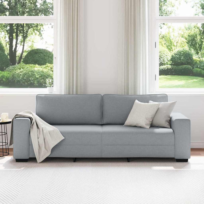 3-Seater Sofa Light Grey 180 cm Fabric