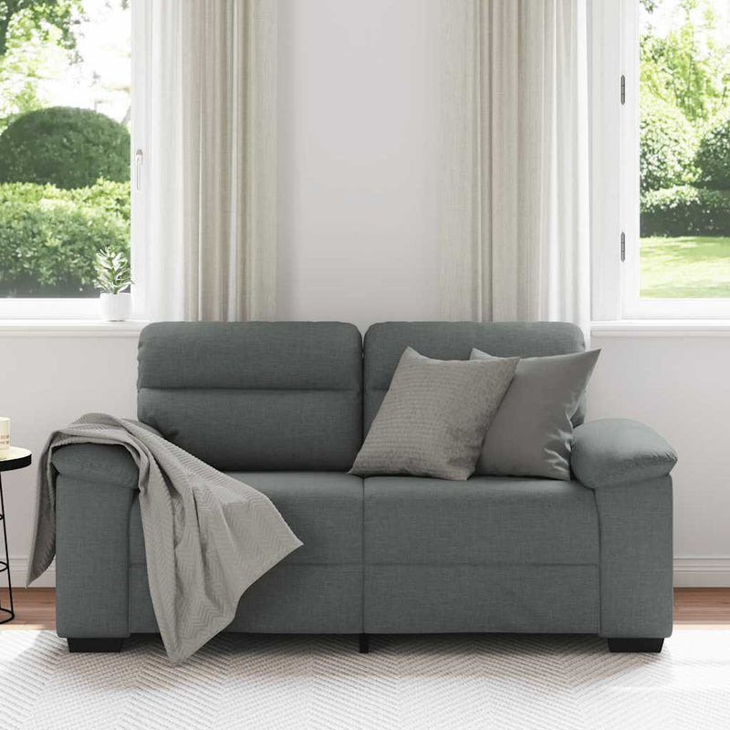 2-Seater Sofa Dark Grey 120 cm Fabric