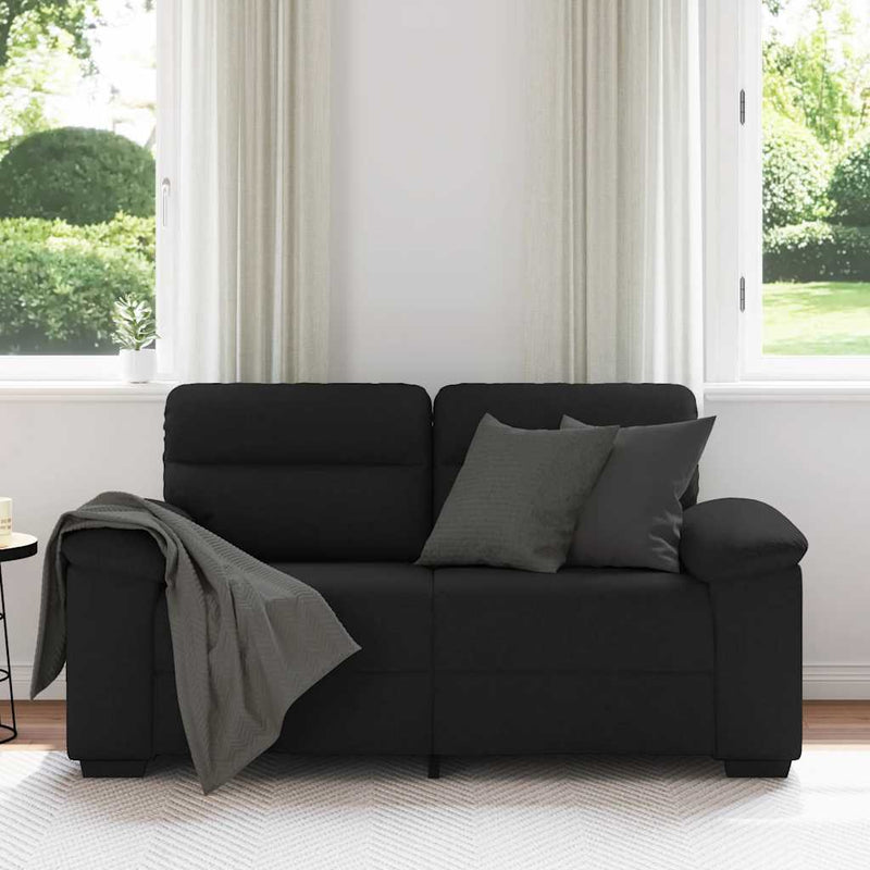 2-Seater Sofa Black 120 cm Fabric