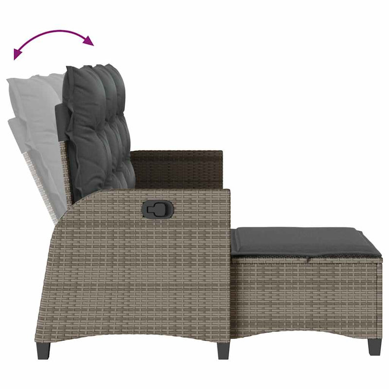 3 Piece Garden Sofa Set with Cushions L-shaped Grey Poly Rattan