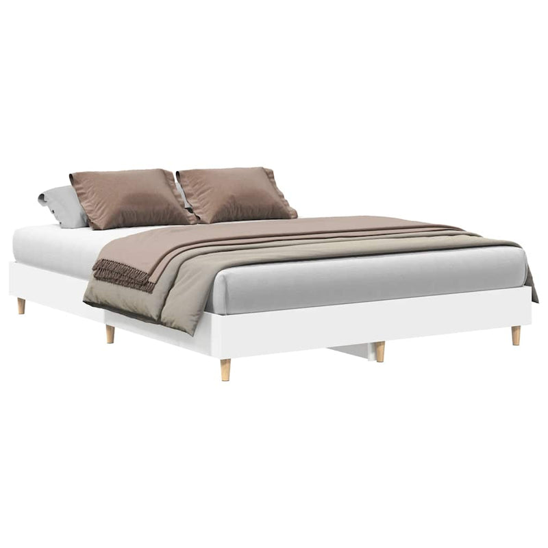 Bed Frame No Mattress White 150x200 cm Engineered Wood