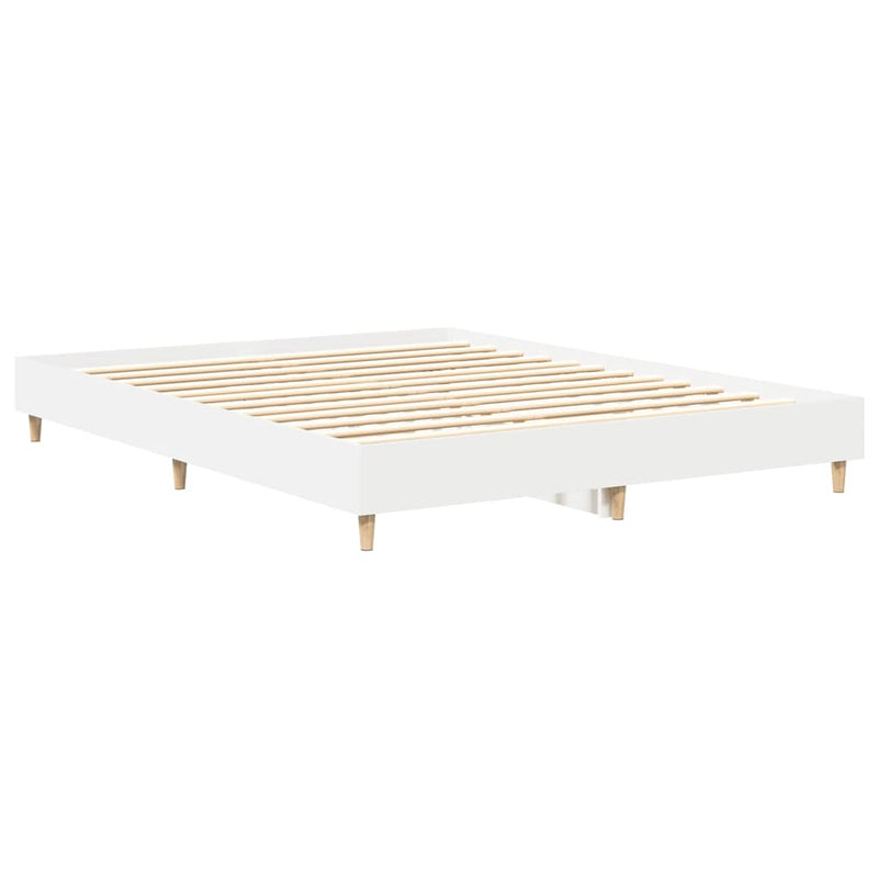 Bed Frame No Mattress White 150x200 cm Engineered Wood