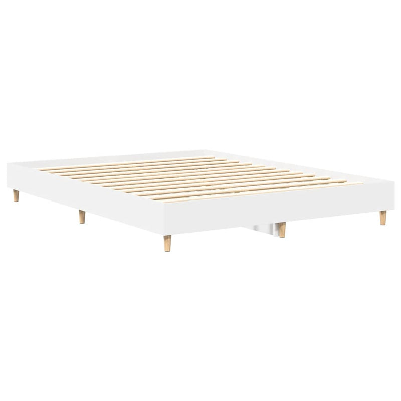 Bed Frame No Mattress White 150x200 cm Engineered Wood