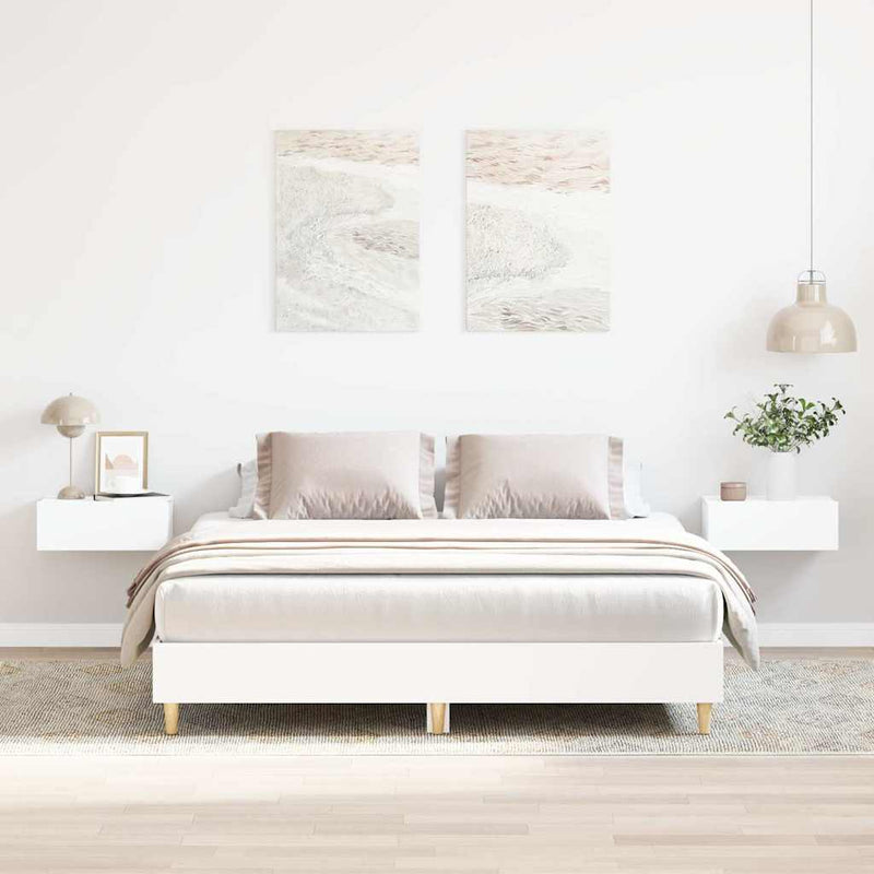 Bed Frame No Mattress White 150x200 cm Engineered Wood