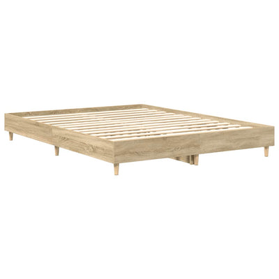 Bed Frame No Mattress Sonoma Oak 150x200 cm Engineered Wood