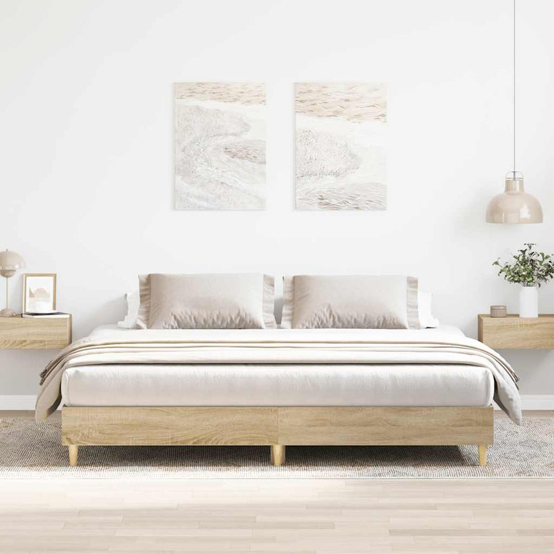 Bed Frame without Mattress Sonoma Oak 180x200cm Engineered Wood