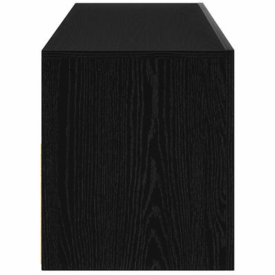 TV Cabinet with LED Black Oak 90x35x40 cm Engineered Wood