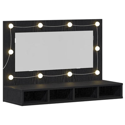 Mirror Cabinet Black oak 90 x 31.5 x 62 cm Engineered Wood