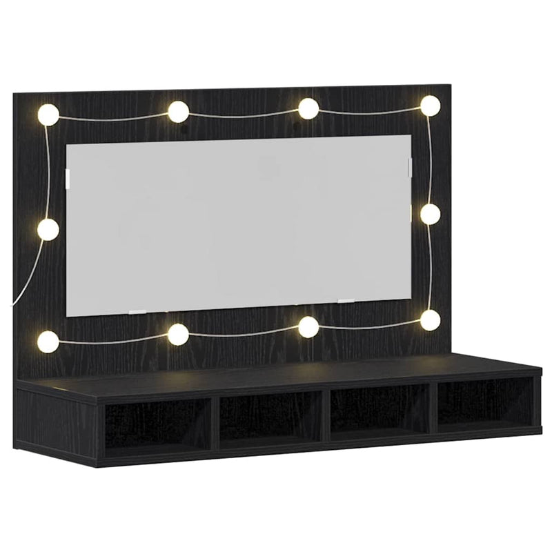 Mirror Cabinet Black oak 90 x 31.5 x 62 cm Engineered Wood