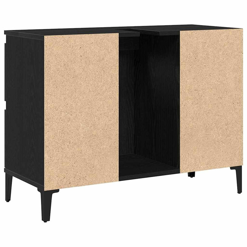 Sink cabinet Black oak 80 x 33 x 60 cm Engineered Wood