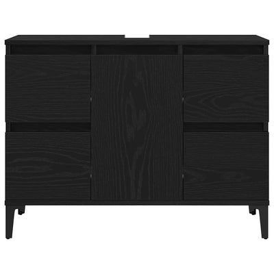 Sink cabinet Black oak 80 x 33 x 60 cm Engineered Wood