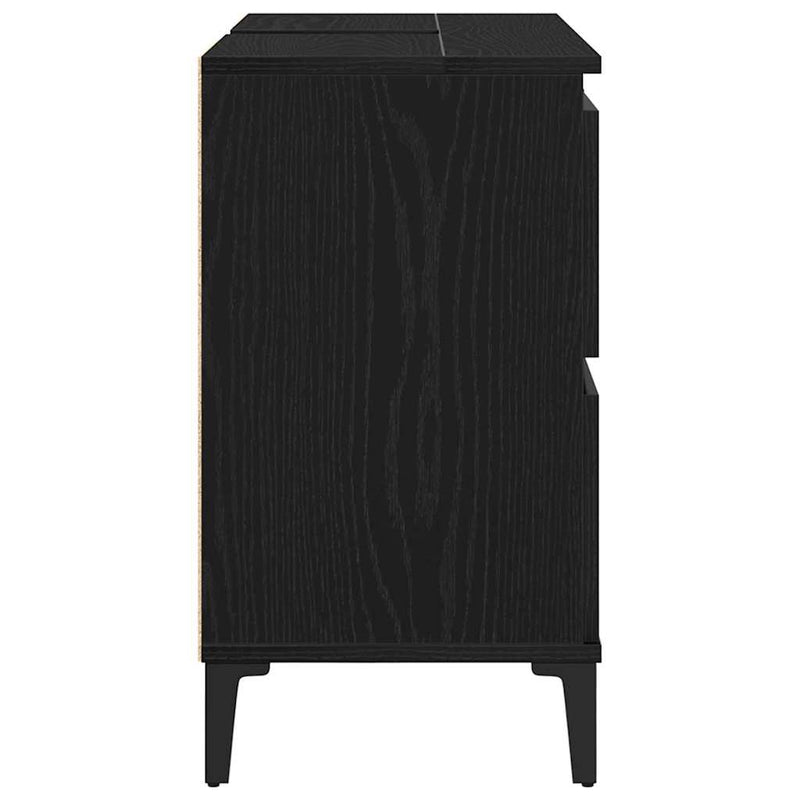 Sink cabinet Black oak 80 x 33 x 60 cm Engineered Wood