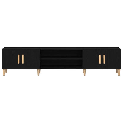 TV Cabinet Black oak 180 x 31.5 x 40 cm Engineered wood