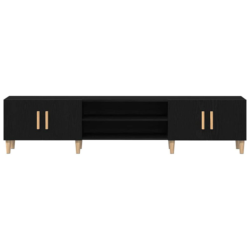TV Cabinet Black oak 180 x 31.5 x 40 cm Engineered wood