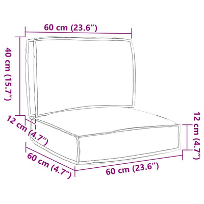 Pallet Cushion Set Set of 2 Anthracite Polyester Medium