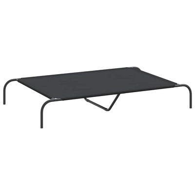 Elevated Dog Bed Black 130x80x20 cm Oxford Fabric and Steel