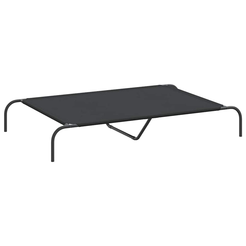 Elevated Dog Bed Black 130x80x20 cm Oxford Fabric and Steel