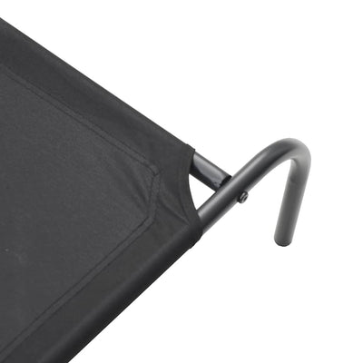 Elevated Dog Bed Black 130x80x20 cm Oxford Fabric and Steel