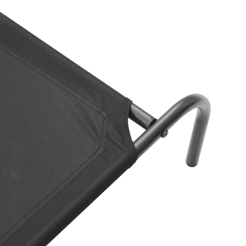 Elevated Dog Bed Black 130x80x20 cm Oxford Fabric and Steel