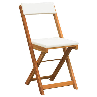 Garden Bistro Set with Cushion 3 pcs Brown Solid acacia wood
