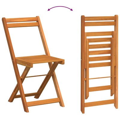 Garden Bistro Set with Cushion 3 pcs Brown Solid acacia wood