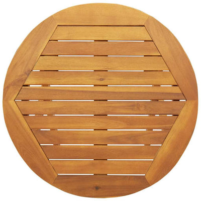 Garden Bistro Set with Cushion 3 pcs Brown Solid acacia wood