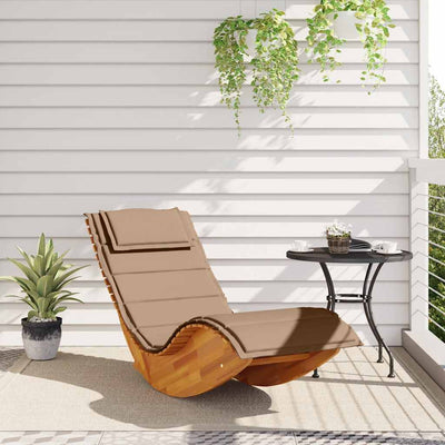 Rocking Sun Lounger with Cushion Solid Wood Acacia