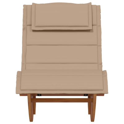 Rocking Sun Lounger with Cushion Solid Wood Acacia