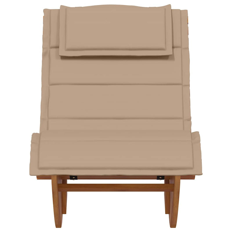 Rocking Sun Lounger with Cushion Solid Wood Acacia