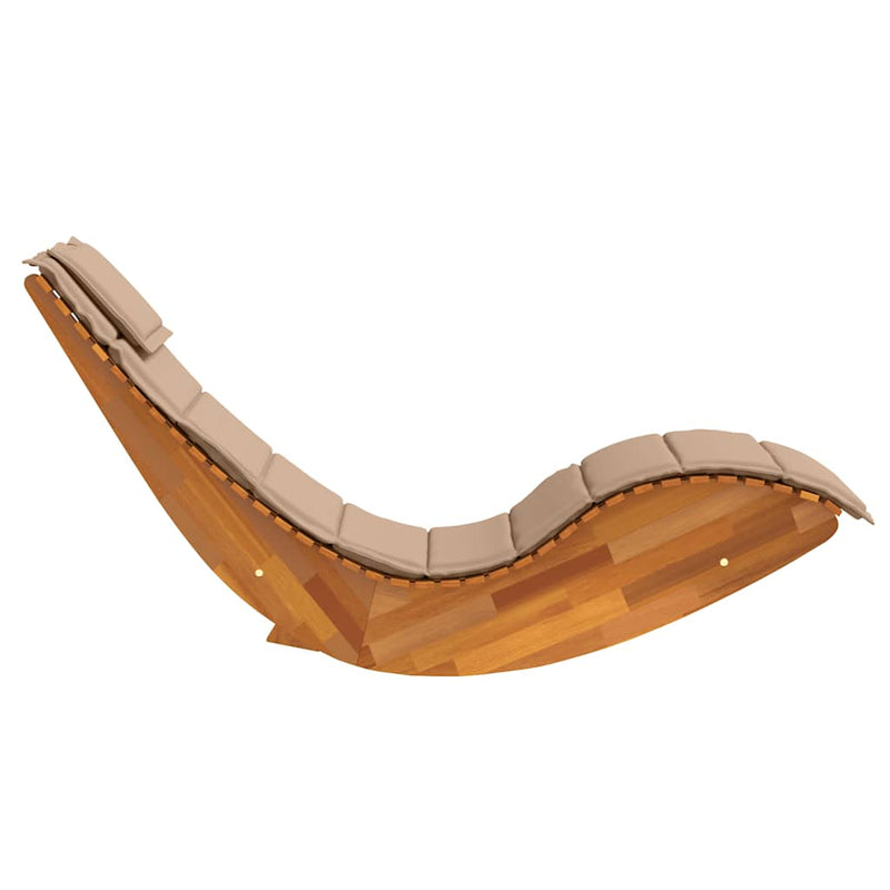 Rocking Sun Lounger with Cushion Solid Wood Acacia