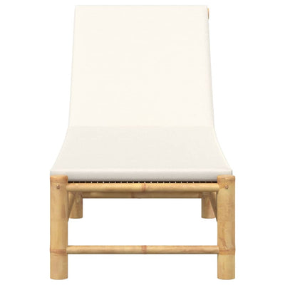 Sun Lounger with Cushions 55x199x30 cm Bamboo