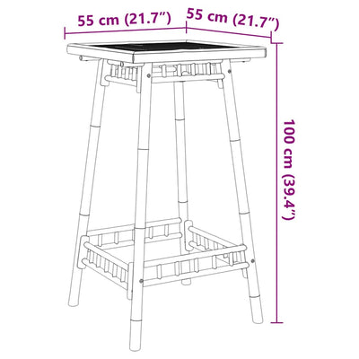 Outdoor Bar Table Square 55x55x100 cm Bamboo