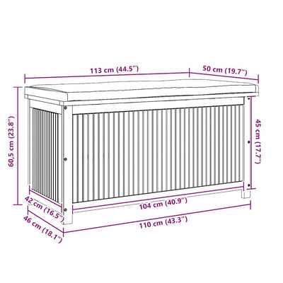 Outdoor Cushion Box 113x50x60.5 cm Solid Wood Acacia