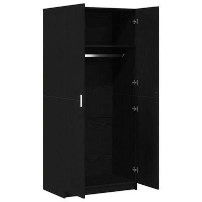 Wardrobe Black Oak 80x51x180 cm Engineered Wood