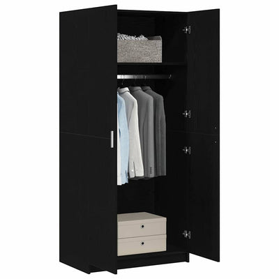 Wardrobe Black Oak 80x51x180 cm Engineered Wood