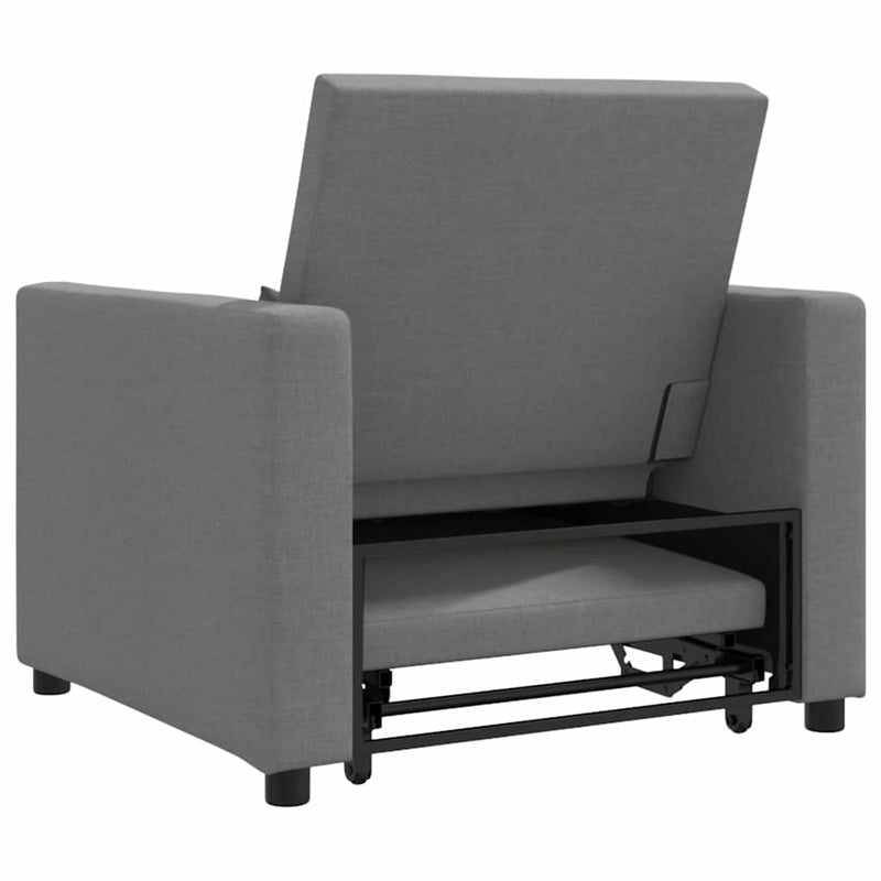 3-in-1 Single Sofa Bed Convertible Dark Grey Fabric