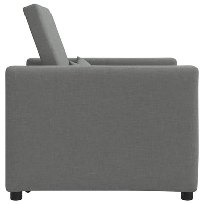 3-in-1 Single Sofa Bed Convertible Dark Grey Fabric