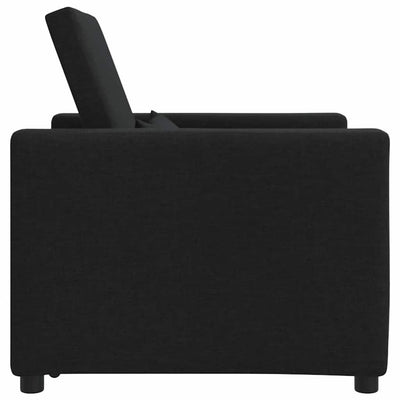 3-in-1 Single Sofa Bed Convertible Black Fabric
